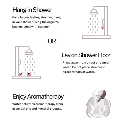 how to use a relax shower steamer